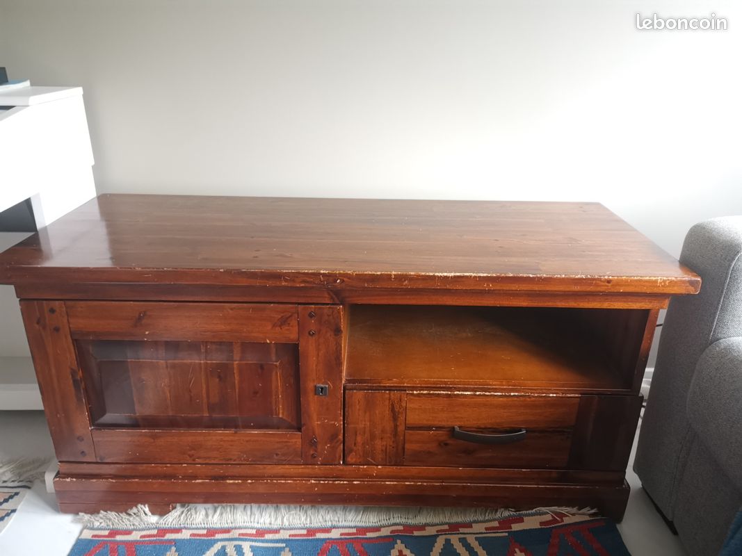 Meuble TV et table basse en bois massif (image 7)