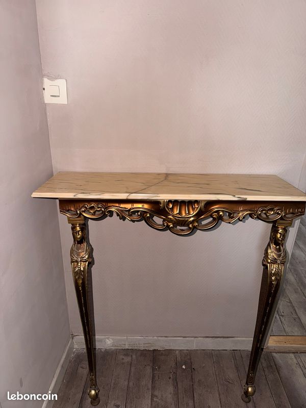 Ensemble Console en Marbre et Miroir assorti – Style Louis XV / Rococo (image 8)