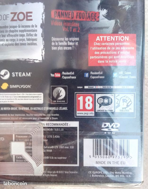 Jeu PC Resident Evil 7 Gold Edition neuf sous blister en Fr (image 13)
