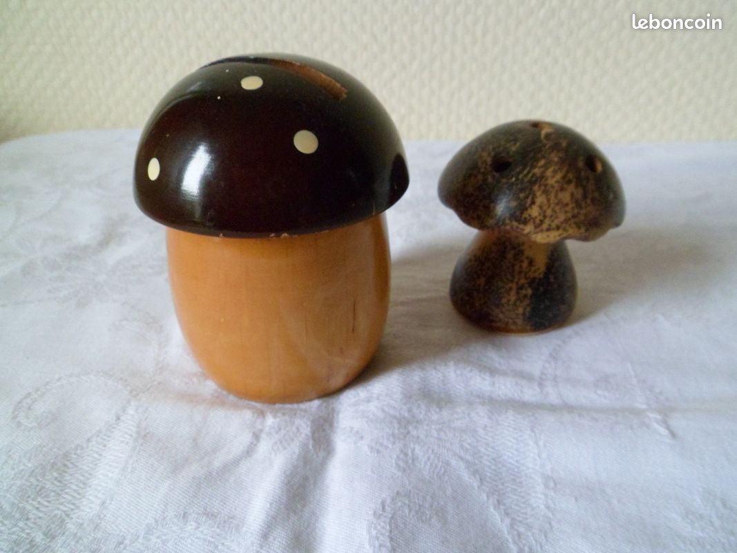 Tirelire champignon bois (vintage) (image 3)