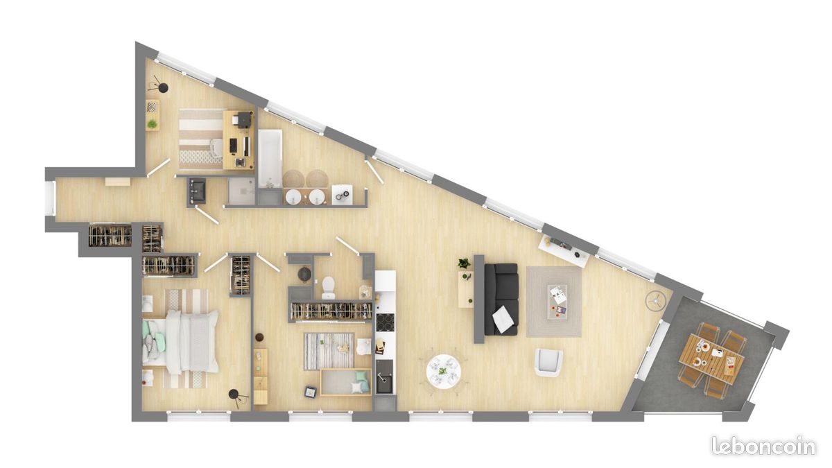 Appartement 3 pièces 58 m² · à Bordeaux · 58 m² · 861 €/mois