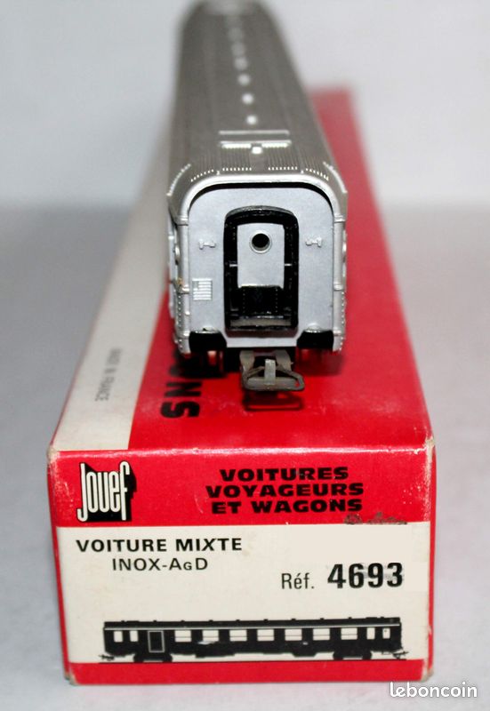 Lot De 3 Voitures Jouef Voyageurs SNCF - Voitures Inox Grises 2ème Classe - Réf 435