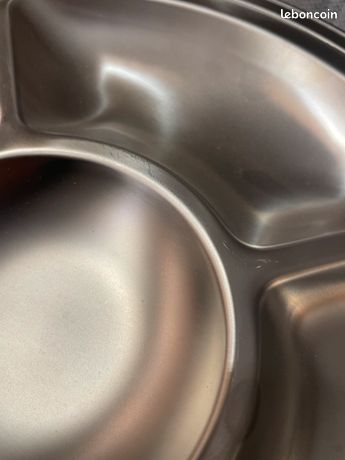 Plat Compartimenté En Inox Guy Degrenne - Plateau De Service Apéritif, Salades - Vintage