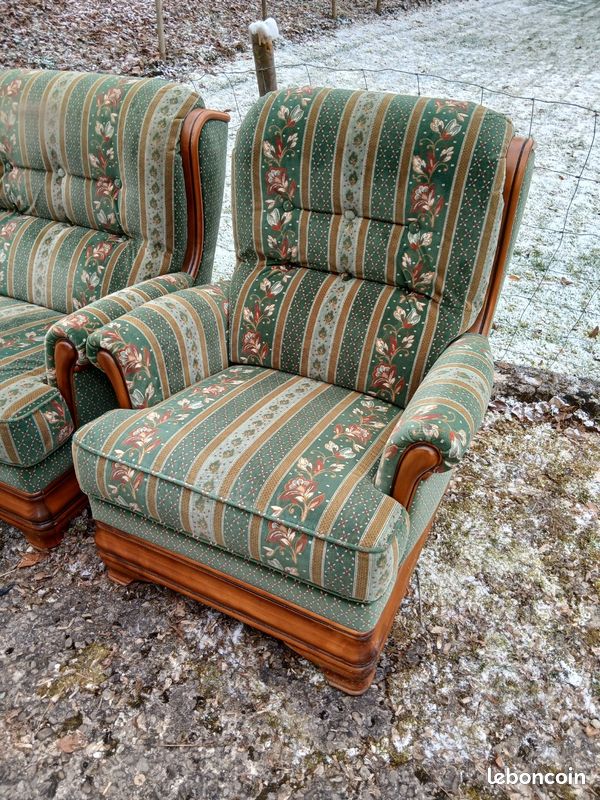 1 Canapé 2/3 places et 2 Fauteuils Jacques LELEU (image 2)