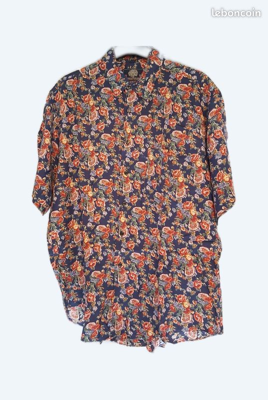 Chemise manche courte à motif floral de marque British Colony taille 39/40 (image 1)