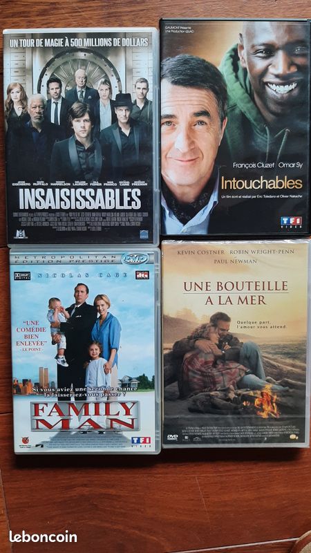 4 DVD- Insaisissables / Intouchables / Family Man / Une bouteille à la mer (image 1)