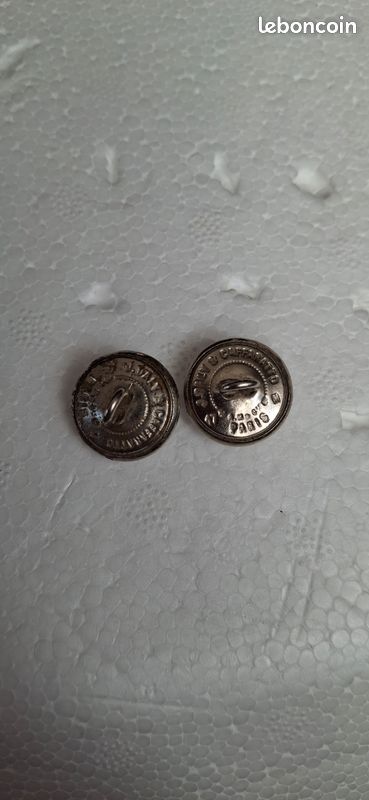 Lot de 2 anciens boutons d'uniforme militaire 16mm – J. DALY & J. PARATTO Paris (image 2)
