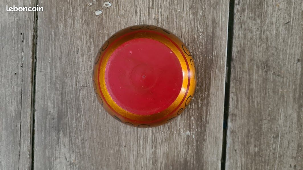 Boîte ronde laquée russe peint à la main les cygnes sauvages (Gebraucht