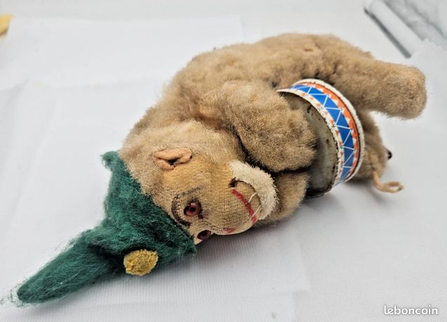 ANCIEN JOUET PELUCHE Ours Automate avec Tambour Max Carl Germany Fonctionne EUR 39,00 - FR
