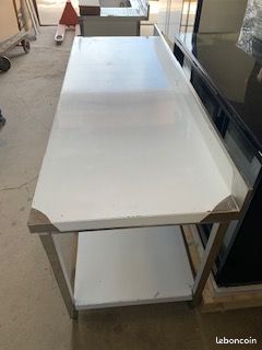 Table inox avec dosseret et etagere 2000x700x950mm neuf (image 4)