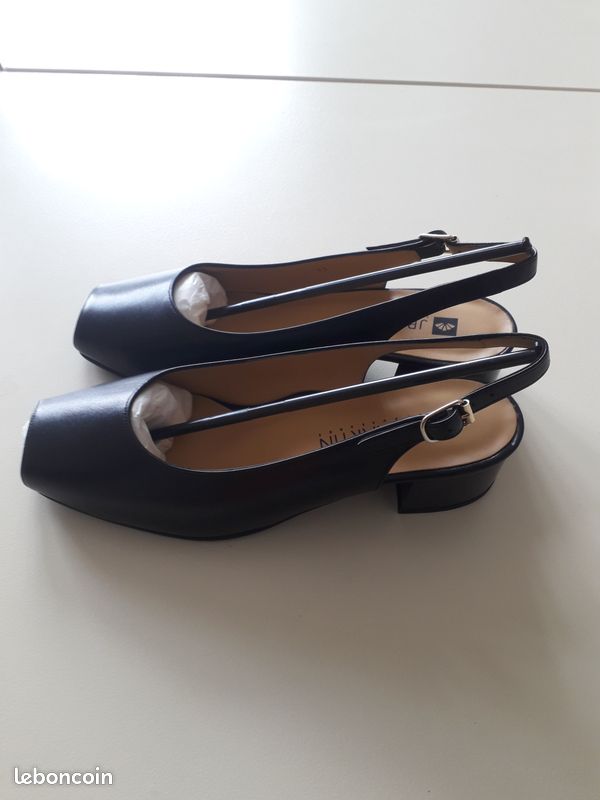 Escarpins JB Martin En Cuir Blanc – Taille 41, Talon 4 Cm Kitten Heel, Très Bon état