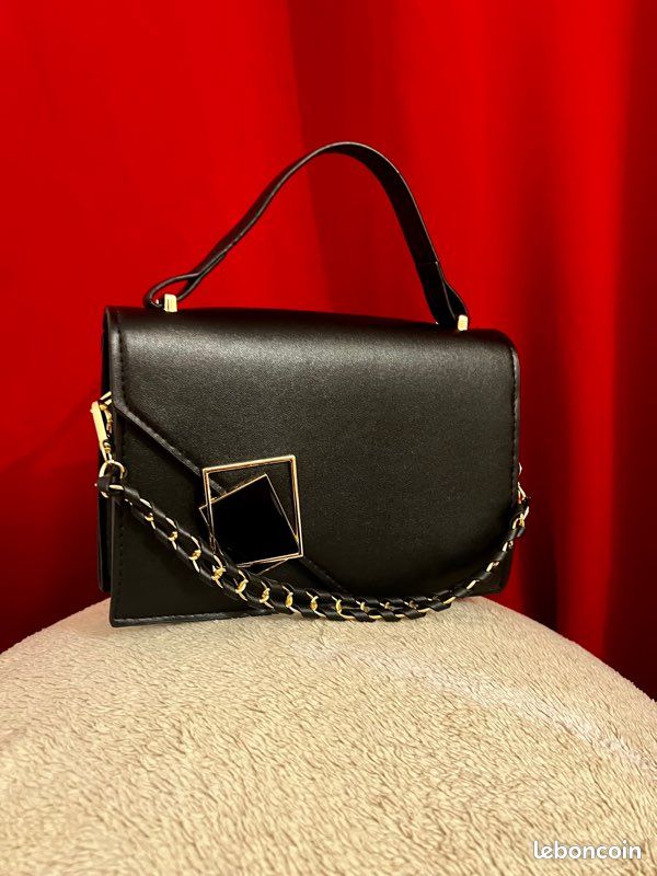 Sac à main bandoulière en cuir noir pour femme 3 styles en 1 (image 7)
