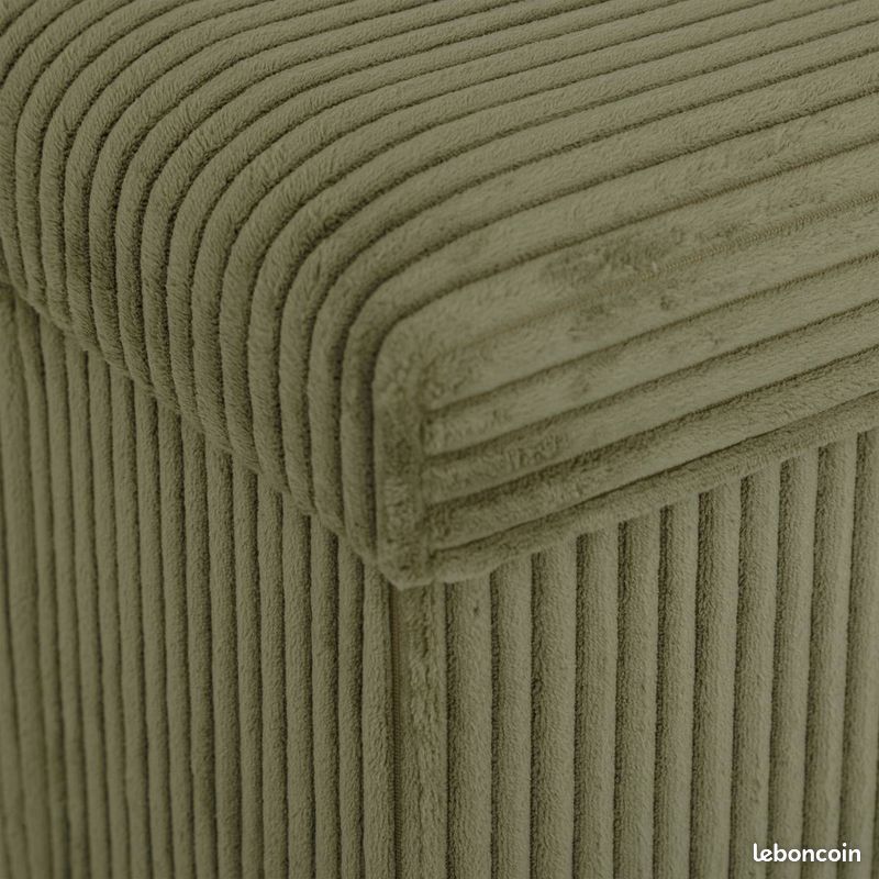 Pouf pliant coffre de rangement "ARUM" 38x38 cm – Ivoire (image 4)
