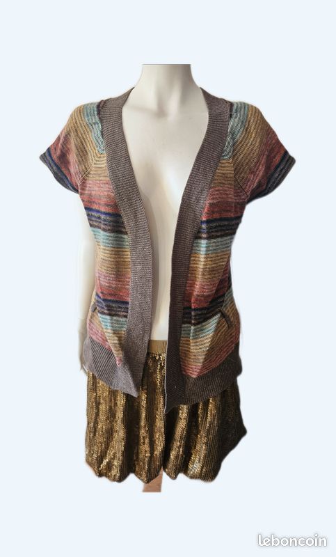 Gilet Ou Veste Femme Taille 38/40 Noir - Occasion En Très Bon état, Marque Kema'ssa