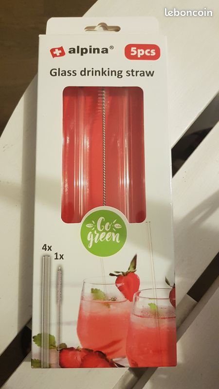 5 pailles en verre Neuf (image 1)