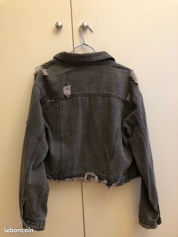 Veste en jean grise (image 1)