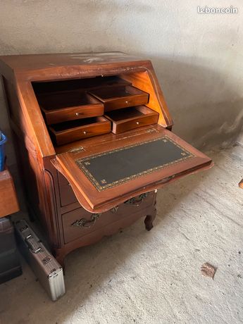 Meuble Informatique / Armoire TV En Merisier Massif, Vintage, 100 Cm, 40 Kg, Très Bon état