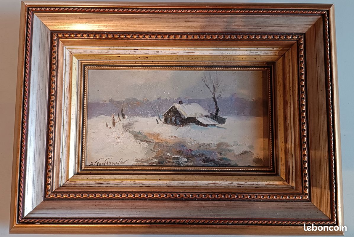 Tableau Sergueï Toutounov : Maison dans la neige (image 1)