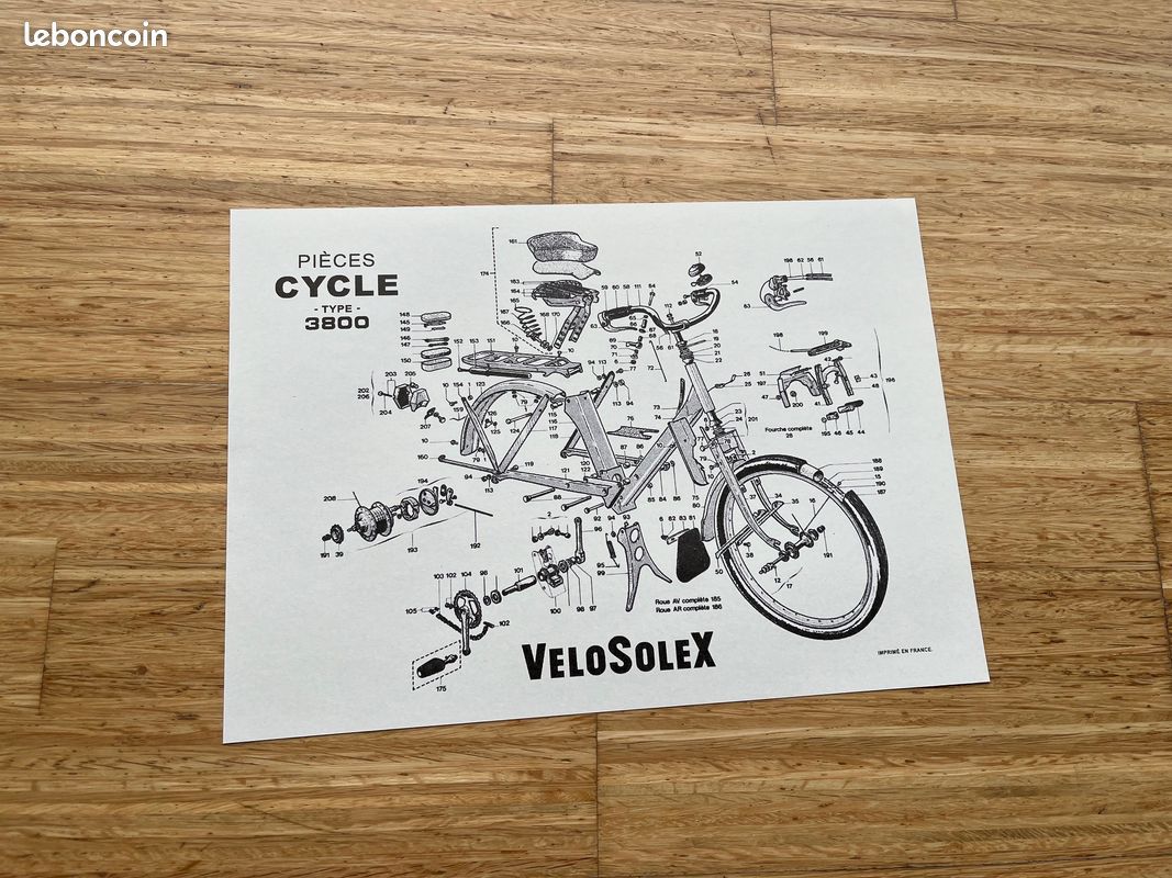 Nomenclature pieces SOLEX 3800 - Équipement moto