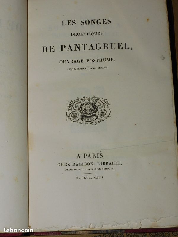 OEUVRES DE RABELAIS EN NEUF VOLUMES, Dalibon 1823 belles reliures gravures Pantagruel Gargantua contes drôlatiques Renaissance (image 8)