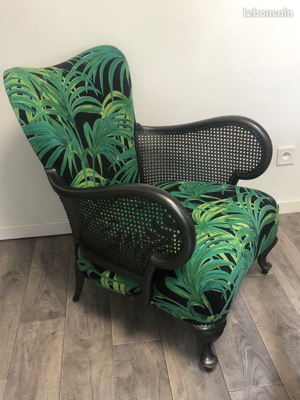 Fauteuil vintage et pouf (image 2)