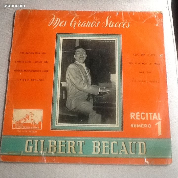 Disque ancien 33 tours ,Gilbert Becaud (image 1)