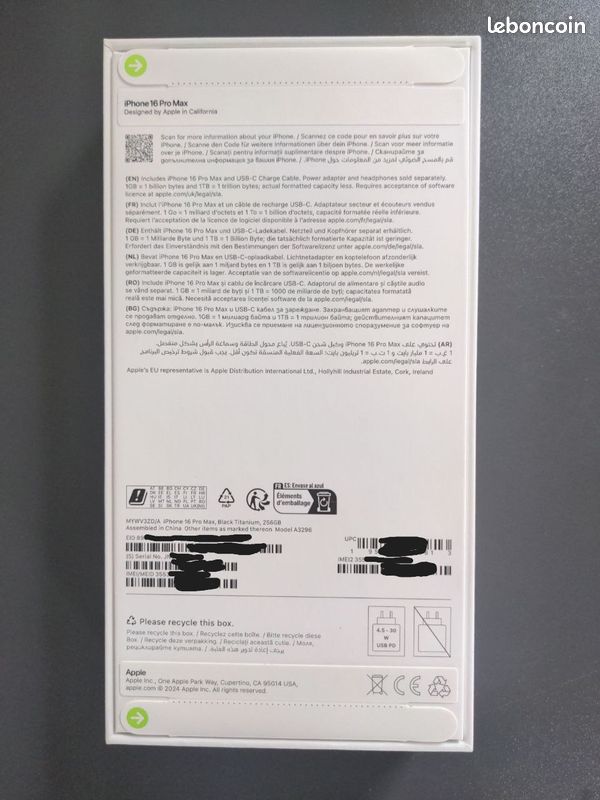 IPhone 16 pro max 256GB Noir - Neuf (image 2)