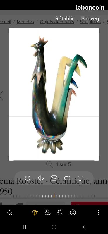Sculpture coq ceramique jema roster (image 3)