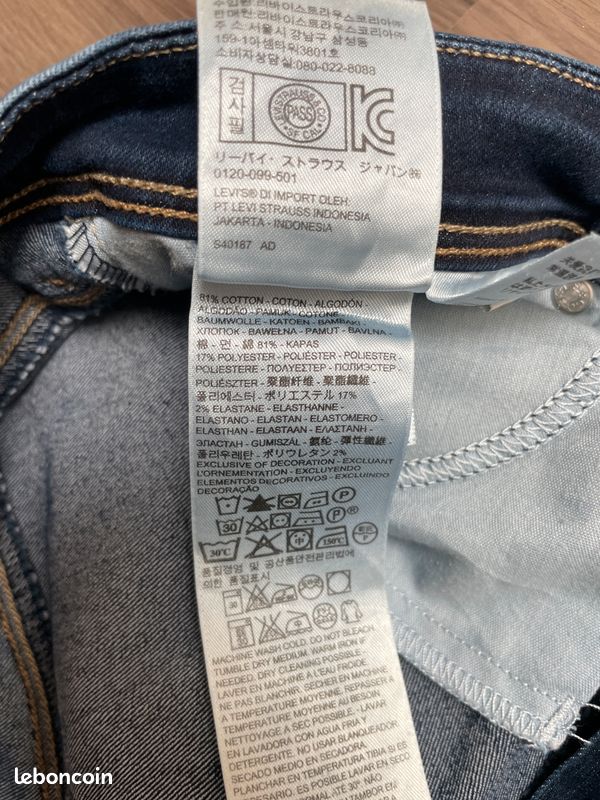 Levi's Mid Rise Skinny bermuda en jean bleu Femme W32 L25 (image 11)