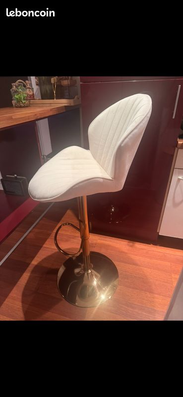 Tabouret de bar réglable blanc (image 2)