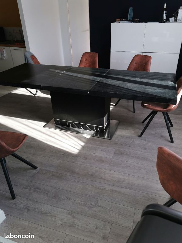 Table noir avec rallonge (image 3)