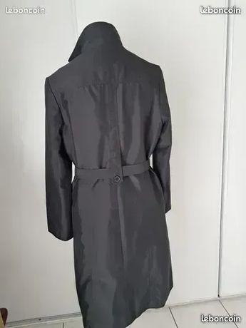 Trench Noir Femme – Marque Ici Et Maintenant – Taille 38 – Classique Et Intemporel