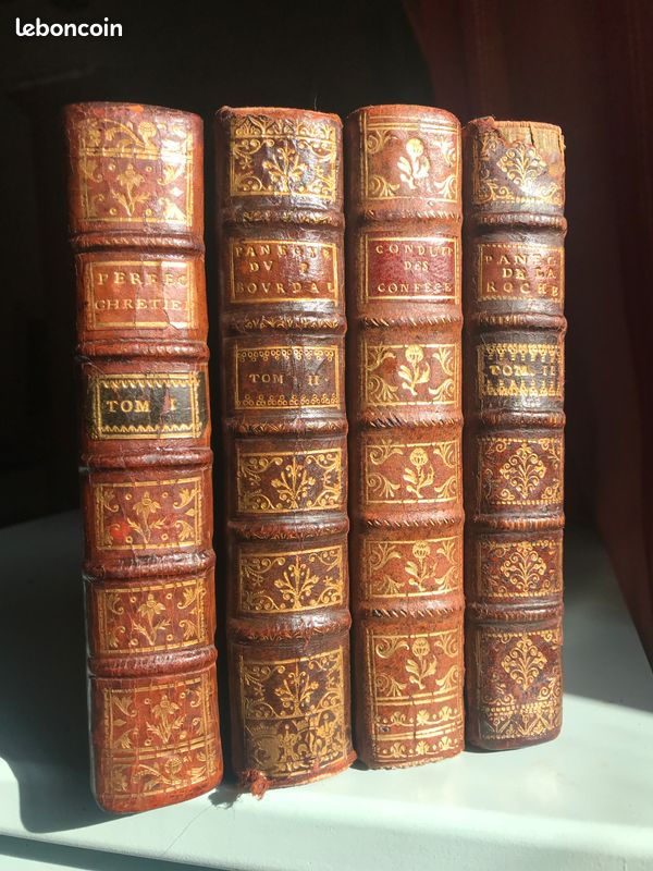 Livres anciens reliures cuir 18ème siècle (image 1)
