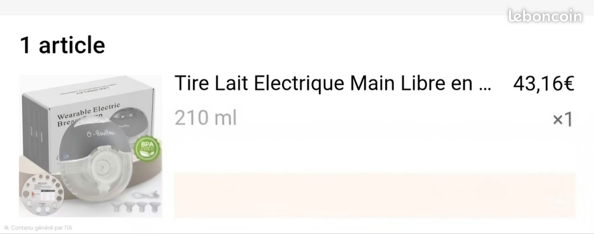 Tire lait electrique sans fil neuf (image 1)