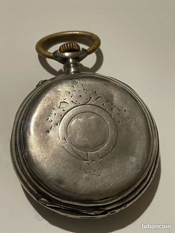 Montre Gousset Savonnette Homme Argent Massif 19ème Siècle - Mécanique Manuelle - Occasion - Vintage