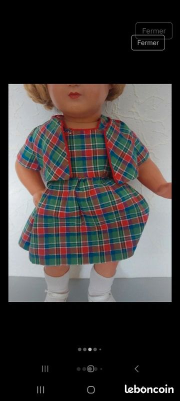 Ancienne Poupée Françoise SNF – Taille 39 Cm, Celluloïd, Fabriquée En France (avec Ses Chaussures D'origine)