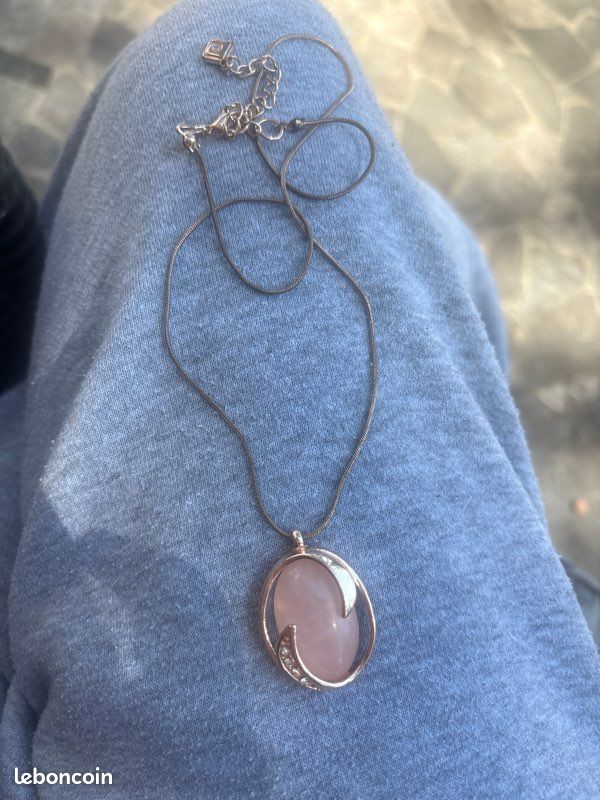 Collier vintage pierre cardin années 70 énorme quartz rose (image 3)