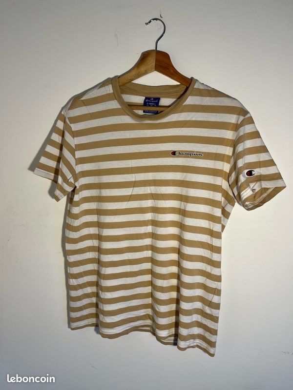 T-shirt champion blanc et beige (image 1)