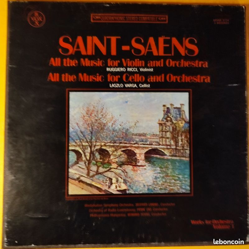 Coffret 3lp 33t saint saens cello and violin (image 1)