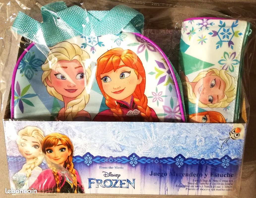 Sac à goûter (lunch) + trousse Disney REINE DES NEIGES (image 1)