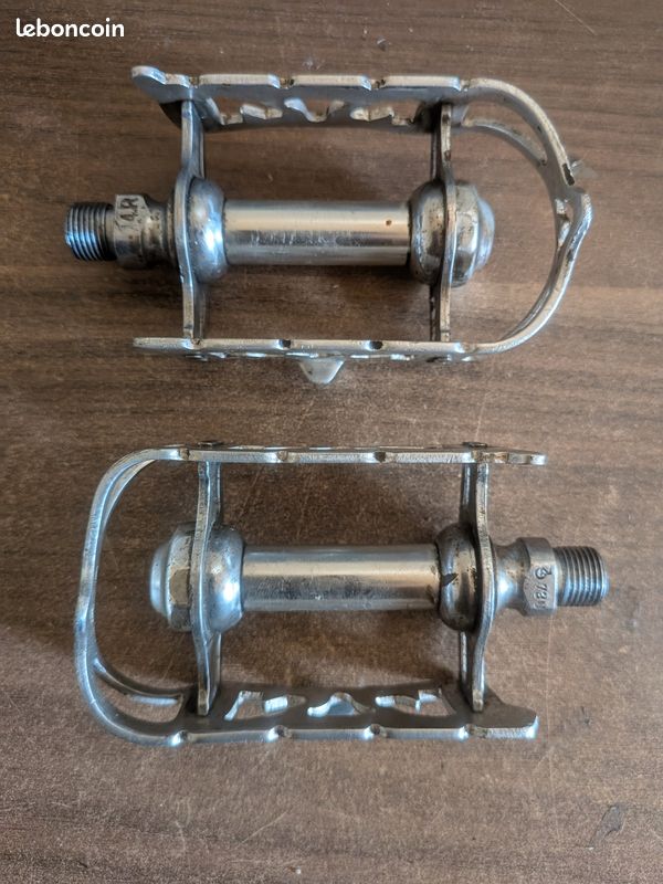 Paire De Pédales Vélo Course Vintage KYOKUTO TOP-RUN - Aluminium Japon - Argentées
