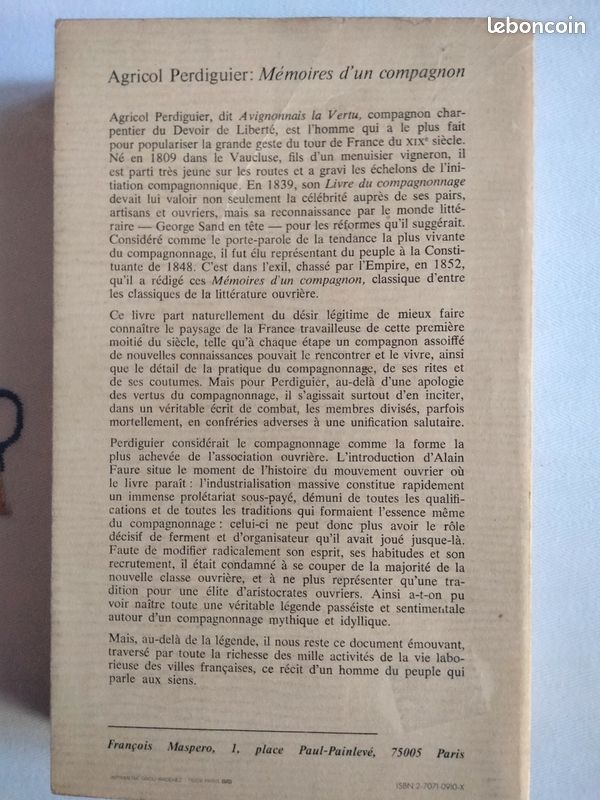 Mémoires d' un compagnon . Maspero (image 2)
