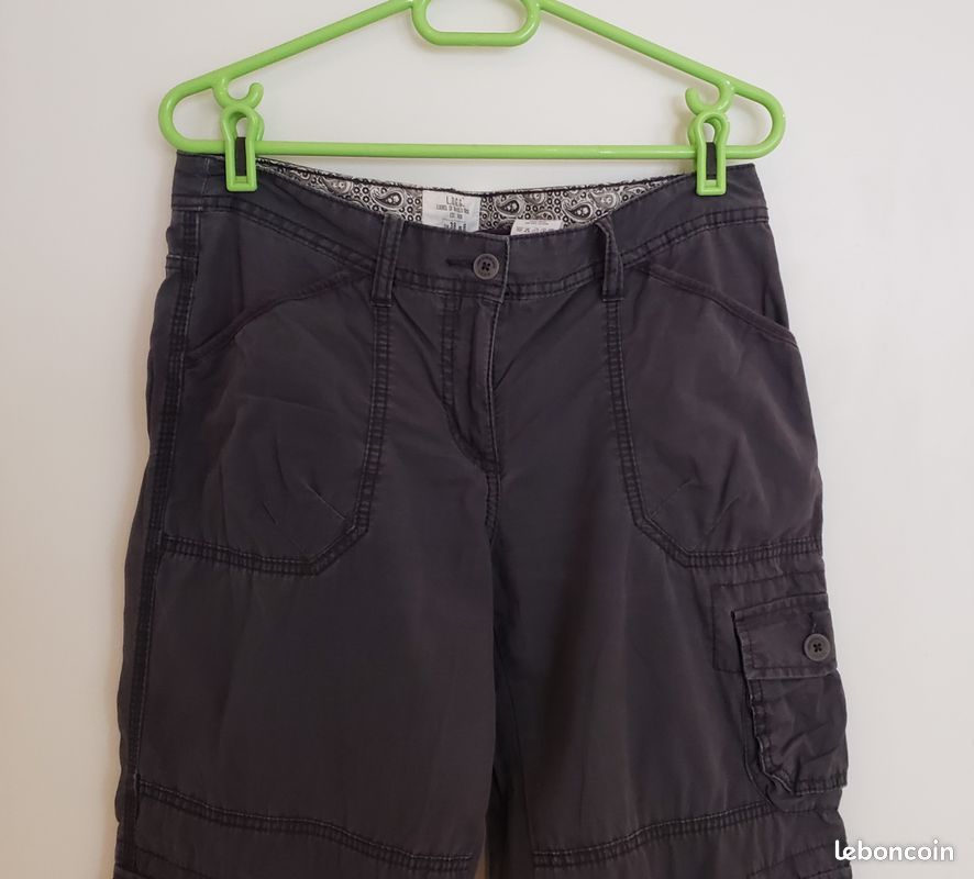 Pantalon gris anthracite multipoches (image 2)