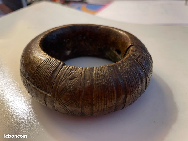 Bracelet Bronze Peul - Esclave - 386 Grammes - Bijou Ancien Niger Mali Afrique
