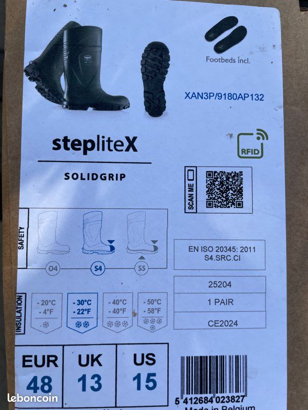 Bottes bekina neuve taille 48 stepliteX solidgrip (image 1)