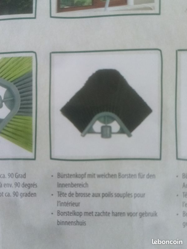 Balai à brosse de lavage 2 faces avec manche télescopique - Triangle