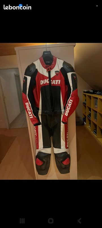 Combinaison Moto Cuir Ducati Corse 1&2 Pièces Rouge - Neuve Avec Armures CE
