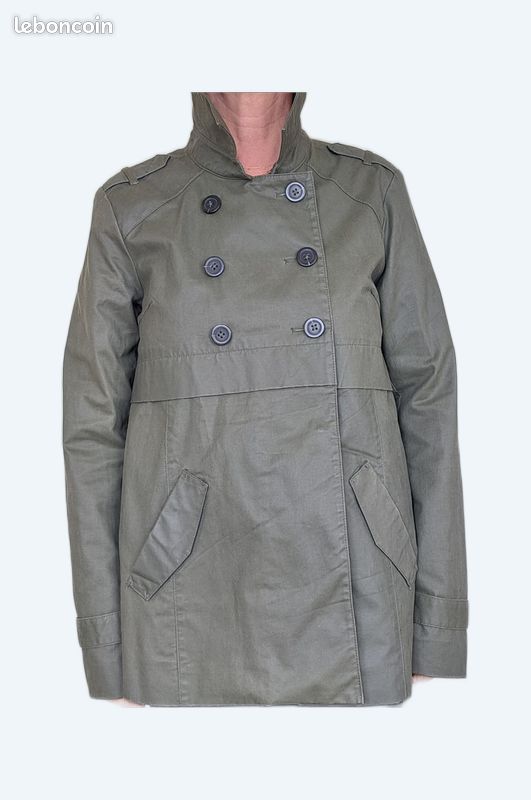 Veste Trench de marque Bonobo pour femme, couleur kaki, taille M
