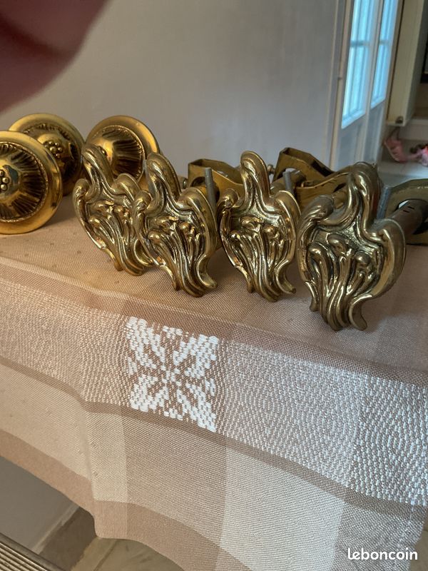 6 embouts de tringle à rideaux en laiton vintage, porte 6 embouts de tringle à rideaux en laiton vintage, porte