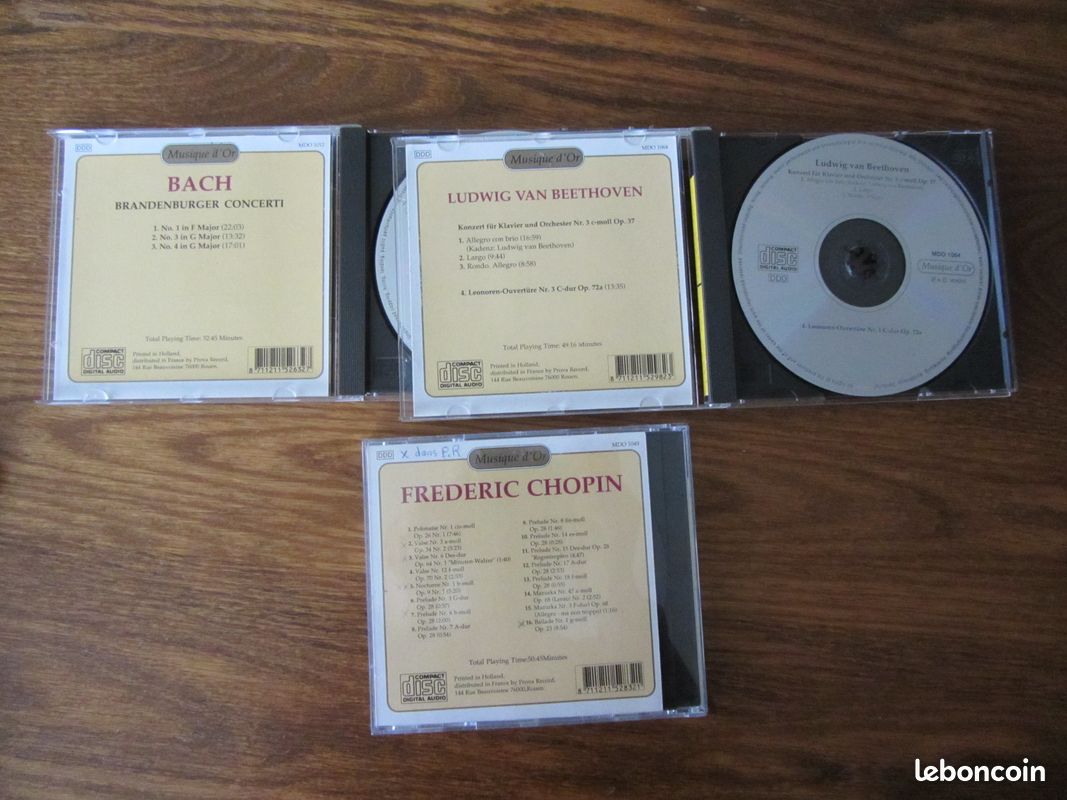 Les 3 CD classique : Bach, Ludwig Van Beethoven et Frédéric Chopin (image 2)